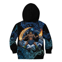 Samoa Siva Afi Kid Hoodie Fireknife Fire Dance Pacific Tribal Motif