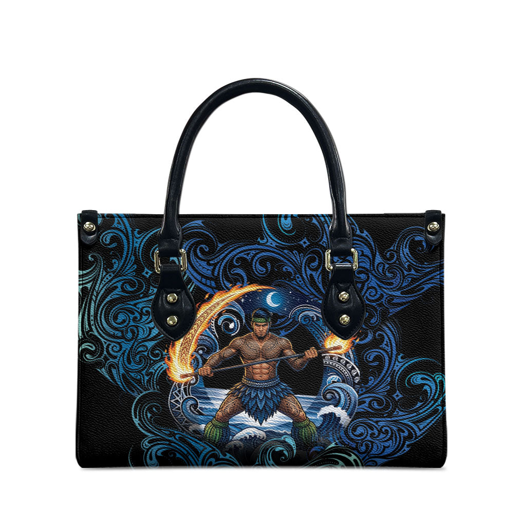 Samoa Siva Afi Leather Bag Fireknife Fire Dance Pacific Tribal Motif