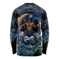Samoa Siva Afi Long Sleeve Shirt Fireknife Fire Dance Pacific Tribal Motif