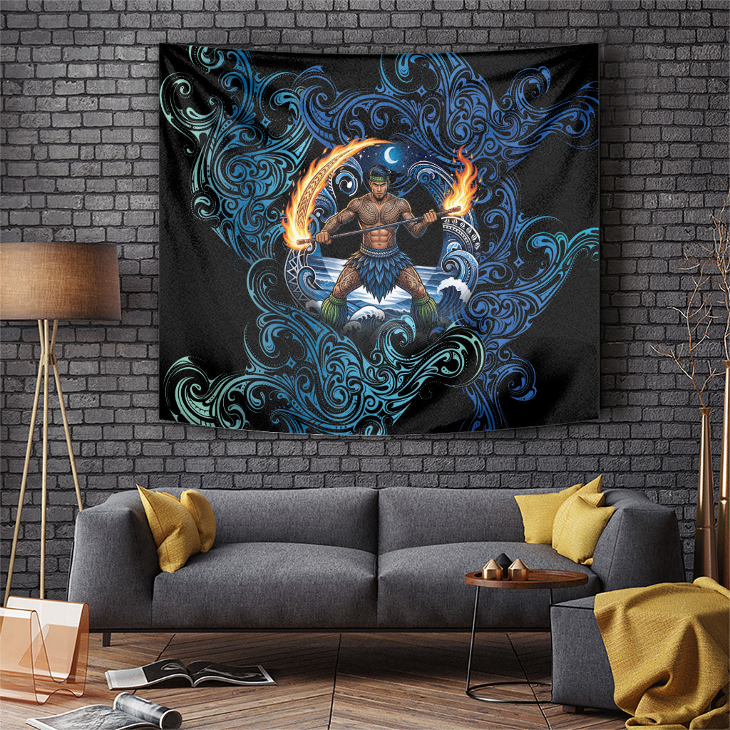 Samoa Siva Afi Tapestry Fireknife Fire Dance Pacific Tribal Motif