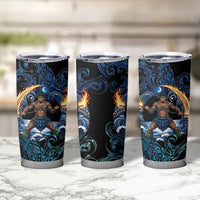Samoa Siva Afi Tumbler Cup Fireknife Fire Dance Pacific Tribal Motif