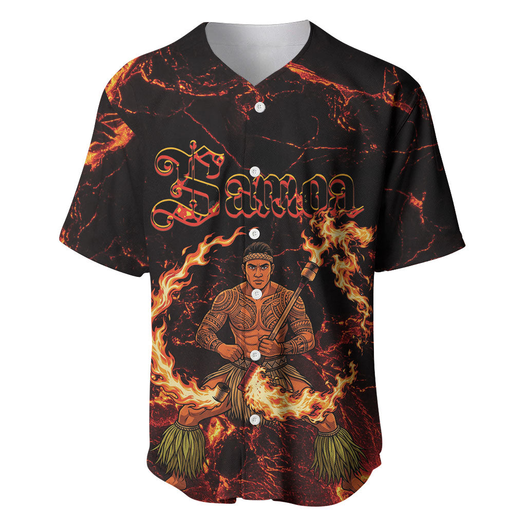 Samoa Siva Afi Dance Fireknife Baseball Jersey Polynesian Heritage Fire Dance