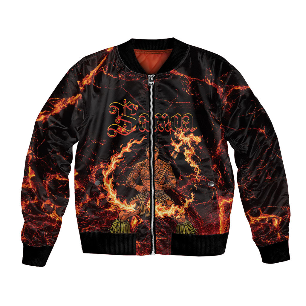 Samoa Siva Afi Dance Fireknife Bomber Jacket Polynesian Heritage Fire Dance