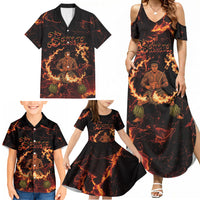 Samoa Siva Afi Dance Fireknife Family Matching Summer Maxi Dress and Hawaiian Shirt Polynesian Heritage Fire Dance