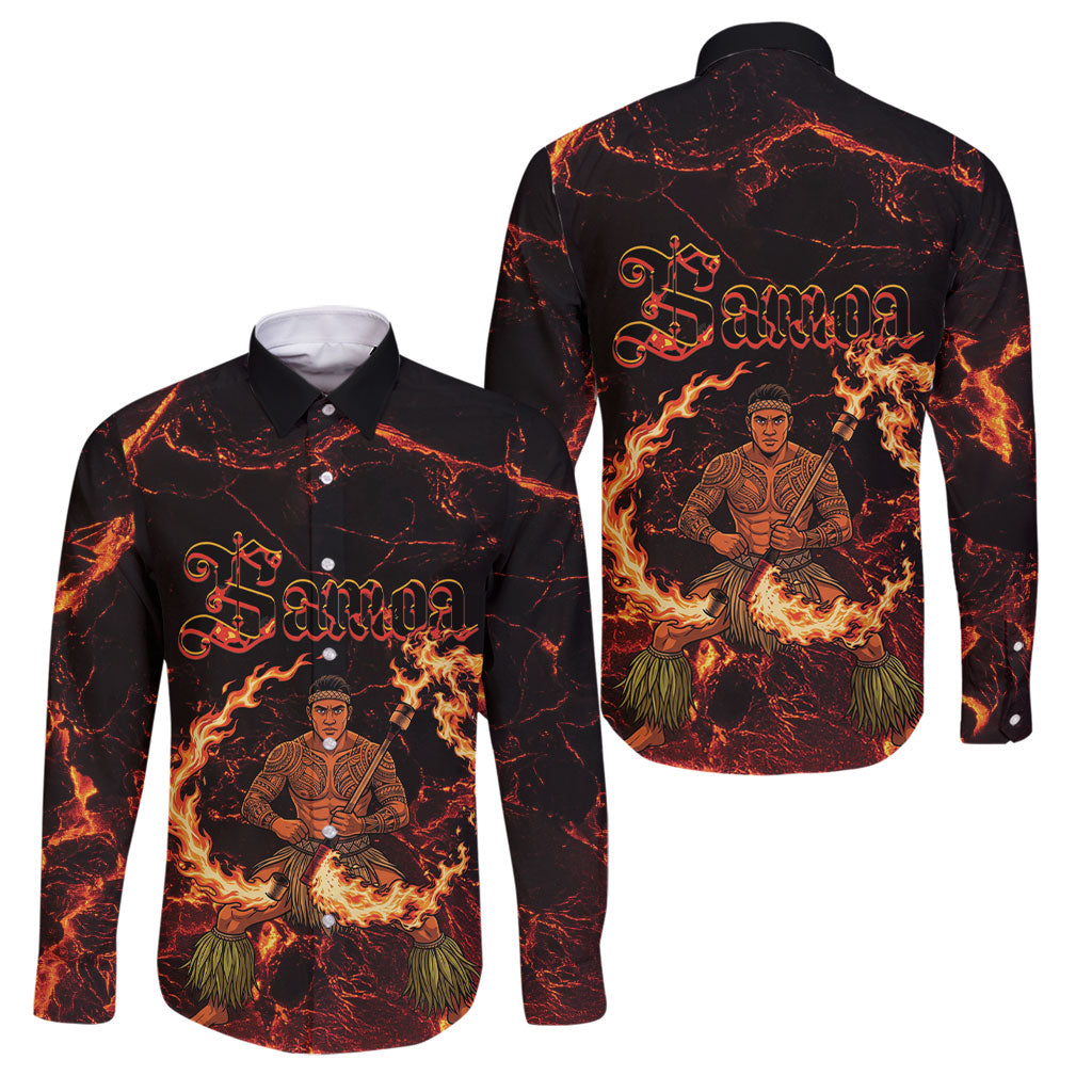 Samoa Siva Afi Dance Fireknife Family Matching Summer Maxi Dress and Hawaiian Shirt Polynesian Heritage Fire Dance