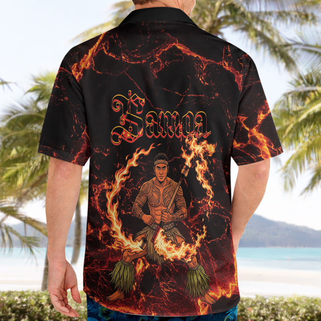 Samoa Siva Afi Dance Fireknife Hawaiian Shirt Polynesian Heritage Fire Dance