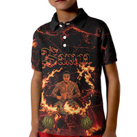 Samoa Siva Afi Dance Fireknife Kid Polo Shirt Polynesian Heritage Fire Dance