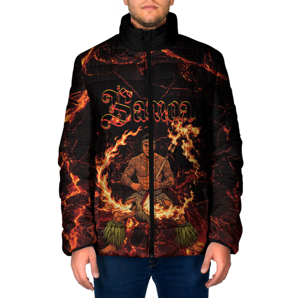 Samoa Siva Afi Dance Fireknife Padded Jacket Polynesian Heritage Fire Dance