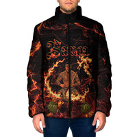 Samoa Siva Afi Dance Fireknife Padded Jacket Polynesian Heritage Fire Dance