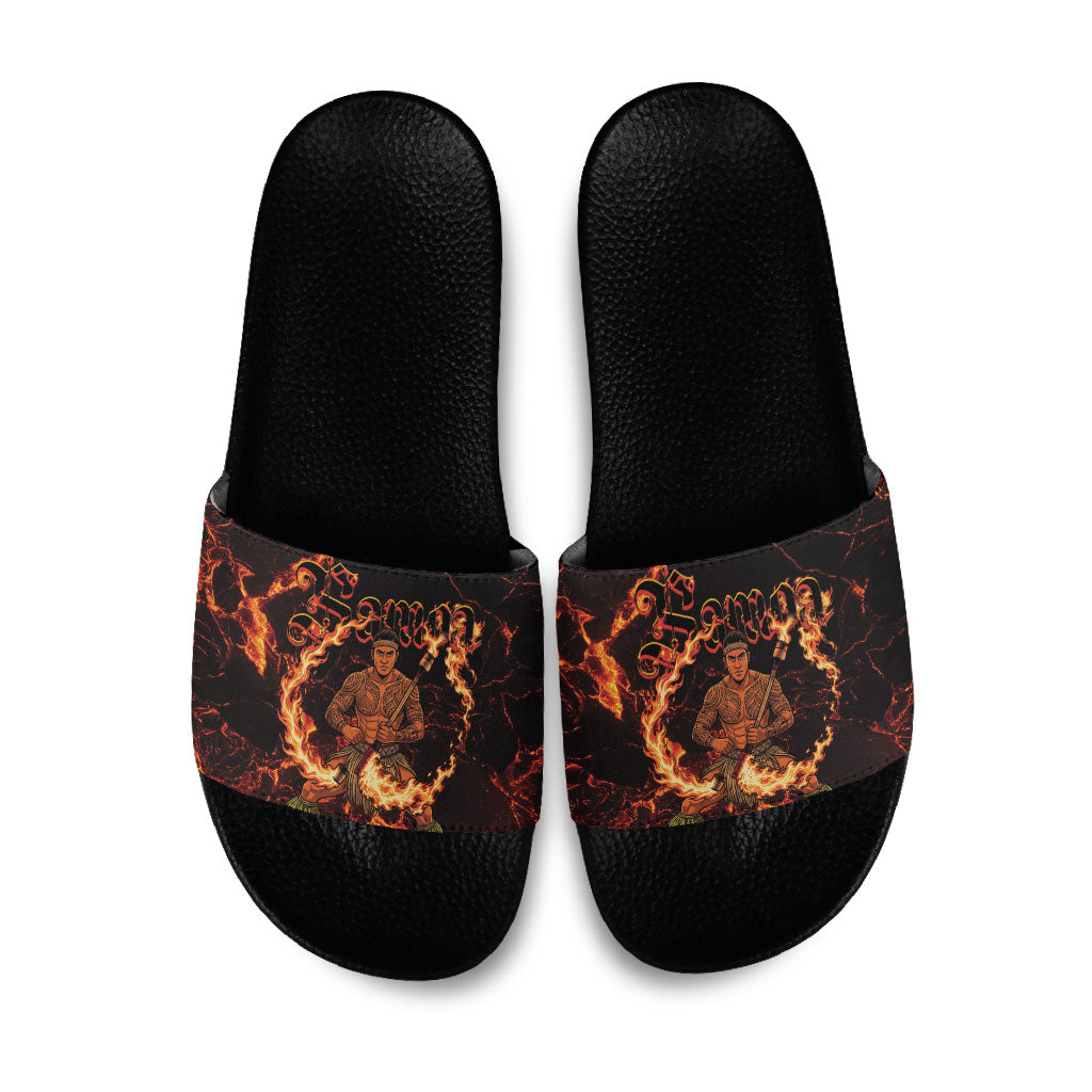 Samoa Siva Afi Dance Fireknife Slide Sandals Polynesian Heritage Fire Dance