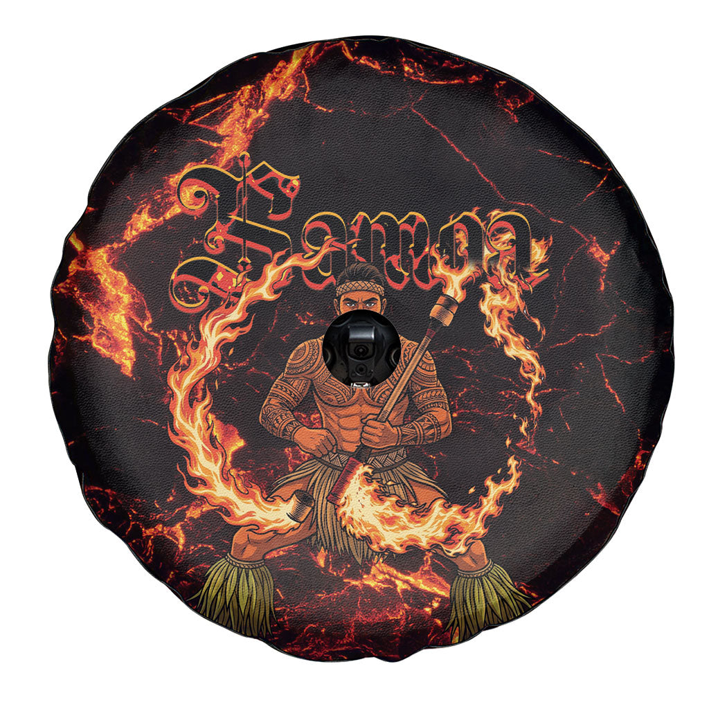 Samoa Siva Afi Dance Fireknife Spare Tire Cover Polynesian Heritage Fire Dance