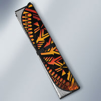 Samoa Siva Afi Dance Fireknife Auto Sun Shade Samoan Tribal Motif Dancing in the Fire