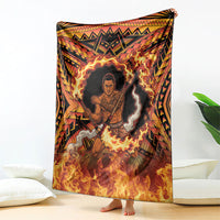 Samoa Siva Afi Dance Fireknife Blanket Samoan Tribal Motif Dancing in the Fire