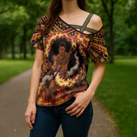 Samoa Siva Afi Dance Fireknife Cross Shoulder Shirt Samoan Tribal Motif Dancing in the Fire LT9 - Polynesian Pride