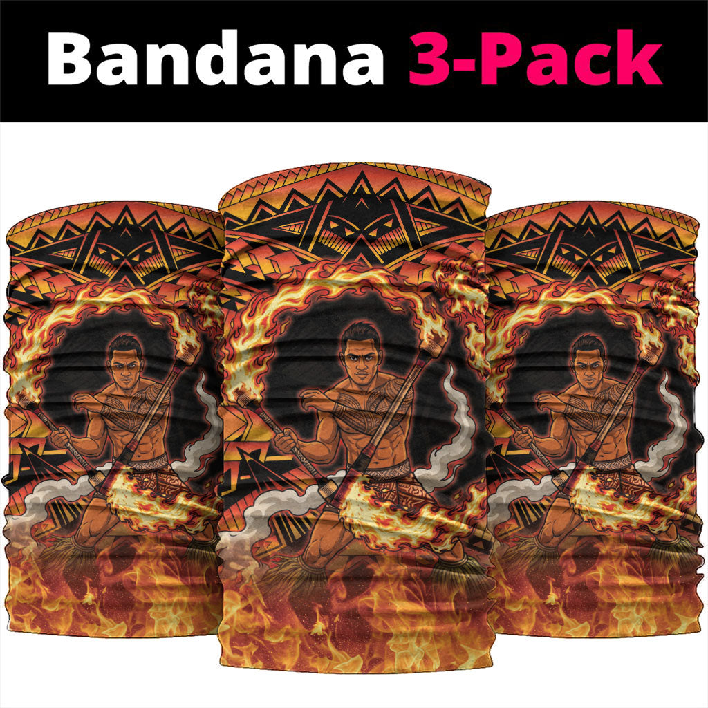 Samoa Siva Afi Dance Fireknife Neck Gaiter Samoan Tribal Motif Dancing in the Fire