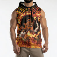 Samoa Siva Afi Dance Fireknife Sleeveless Hoodie Samoan Tribal Motif Dancing in the Fire