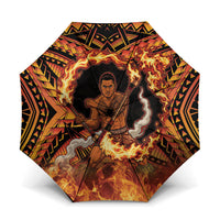 Samoa Siva Afi Dance Fireknife Umbrella Samoan Tribal Motif Dancing in the Fire