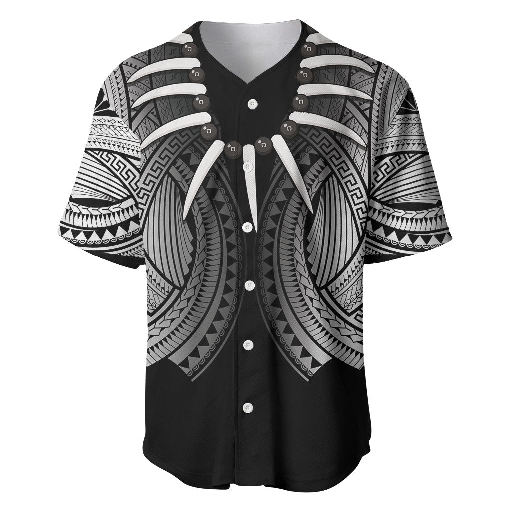 Samoan Ula Nifo Afi Tribal Baseball Jersey Polynesian Pattern