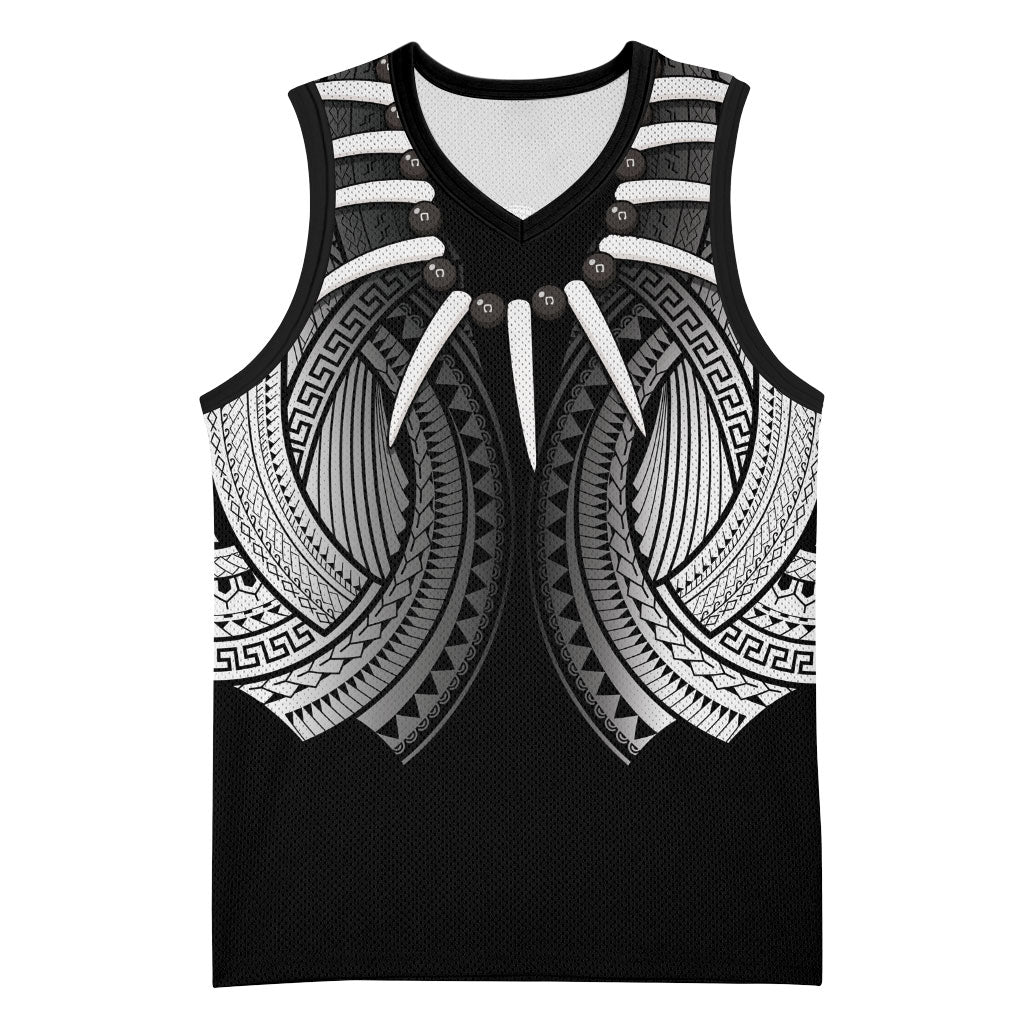 Samoan Ula Nifo Afi Tribal Basketball Jersey Polynesian Pattern