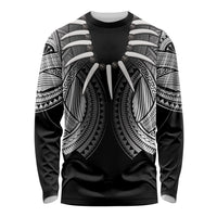 Samoan Ula Nifo Afi Tribal Long Sleeve Shirt Polynesian Pattern