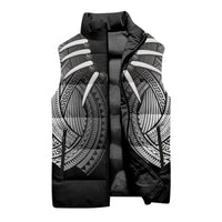 Samoan Ula Nifo Afi Tribal Sleeveless Puffer Jacket Polynesian Pattern