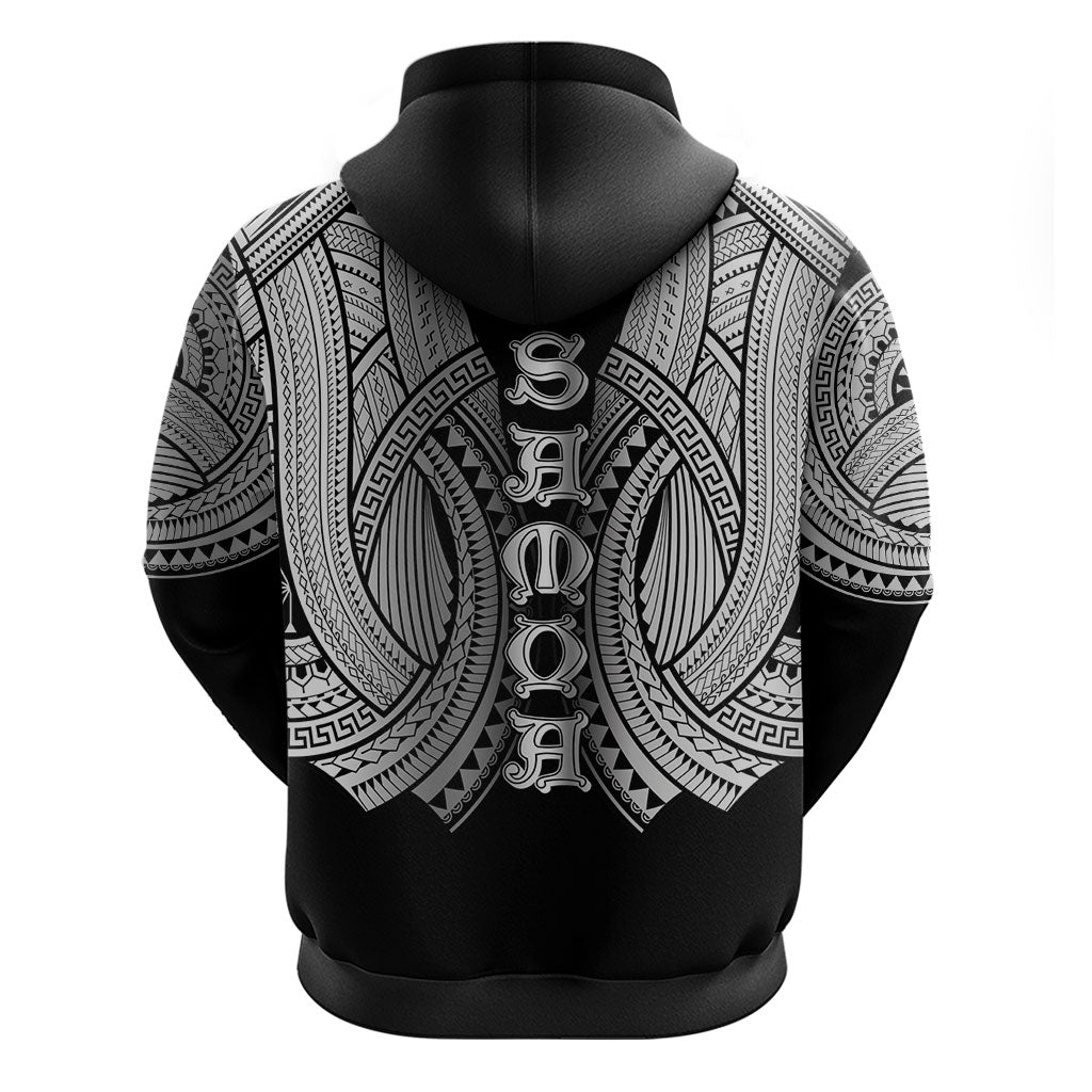 Samoan Ula Nifo Afi Tribal Zip Hoodie Polynesian Pattern