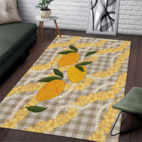 Maku'e Hawaiian Mango Palaka Area Rug Aloha Hibiscus Pikake Lei