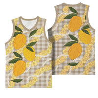 Maku'e Hawaiian Mango Palaka Basketball Jersey Aloha Hibiscus Pikake Lei