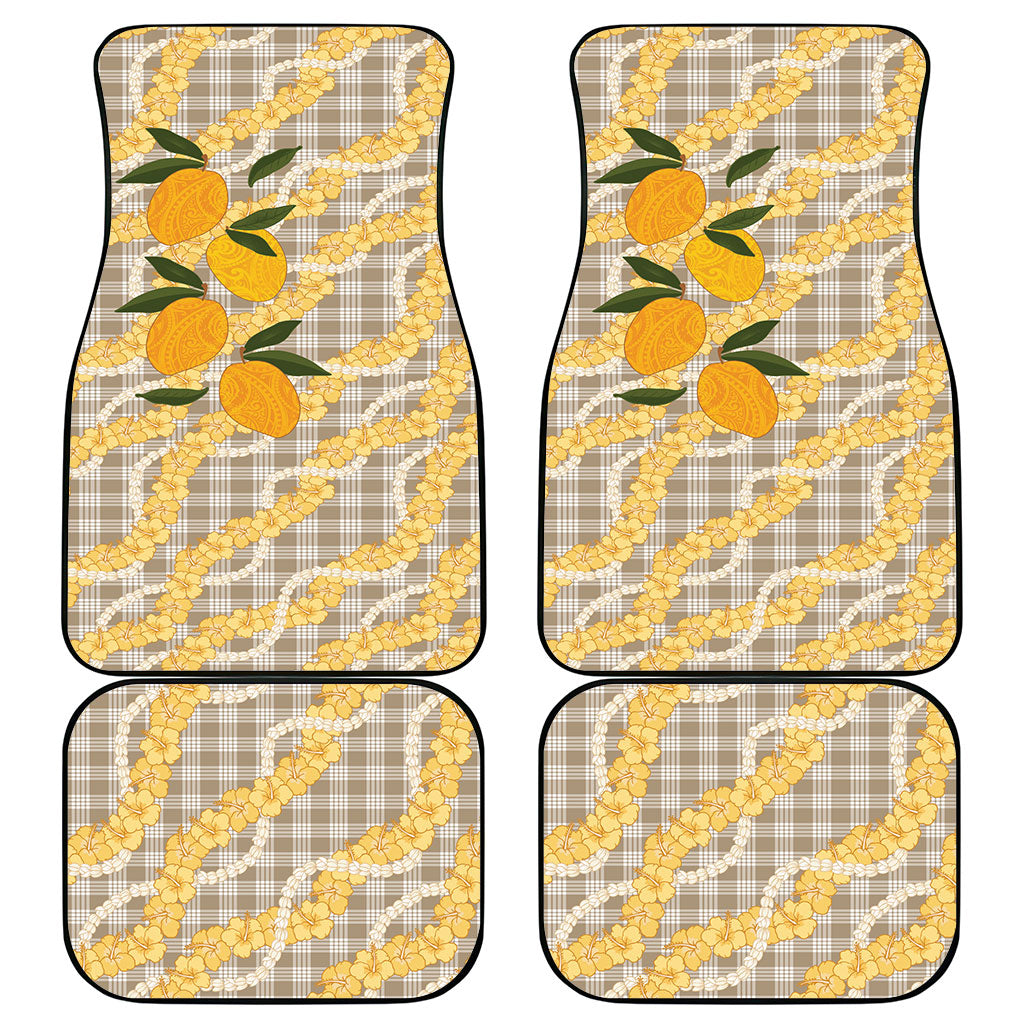 Maku'e Hawaiian Mango Palaka Car Mats Aloha Hibiscus Pikake Lei