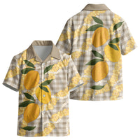 Maku'e Hawaiian Mango Palaka Kid Hawaiian Shirt Aloha Hibiscus Pikake Lei LT9 - Polynesian Pride