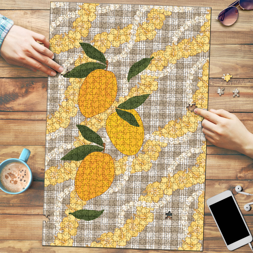 Maku'e Hawaiian Mango Palaka Puzzle Aloha Hibiscus Pikake Lei