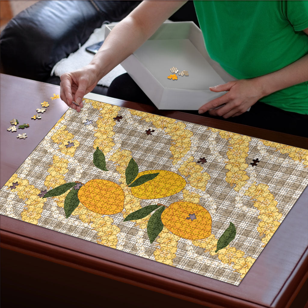Maku'e Hawaiian Mango Palaka Puzzle Aloha Hibiscus Pikake Lei