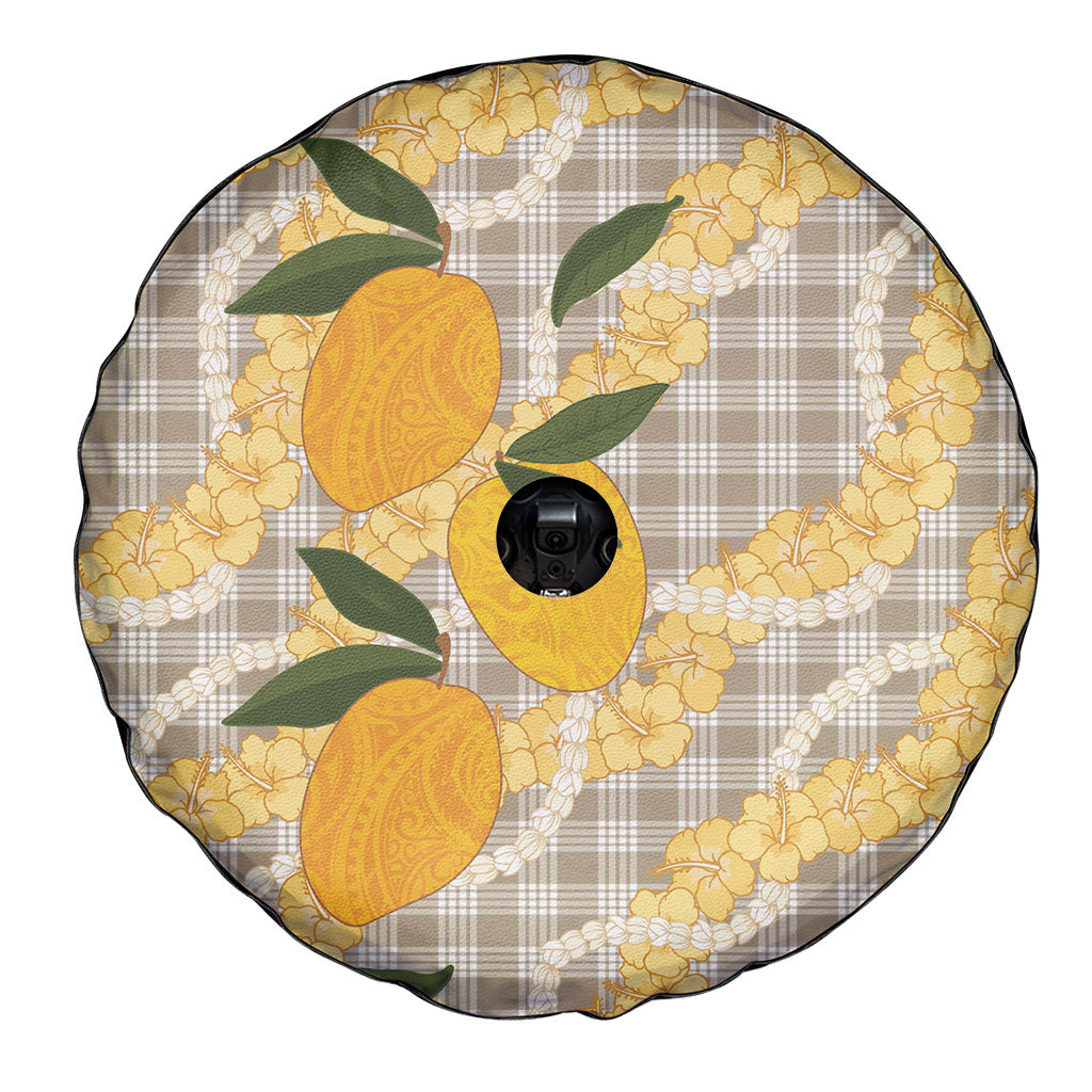 Maku'e Hawaiian Mango Palaka Spare Tire Cover Aloha Hibiscus Pikake Lei