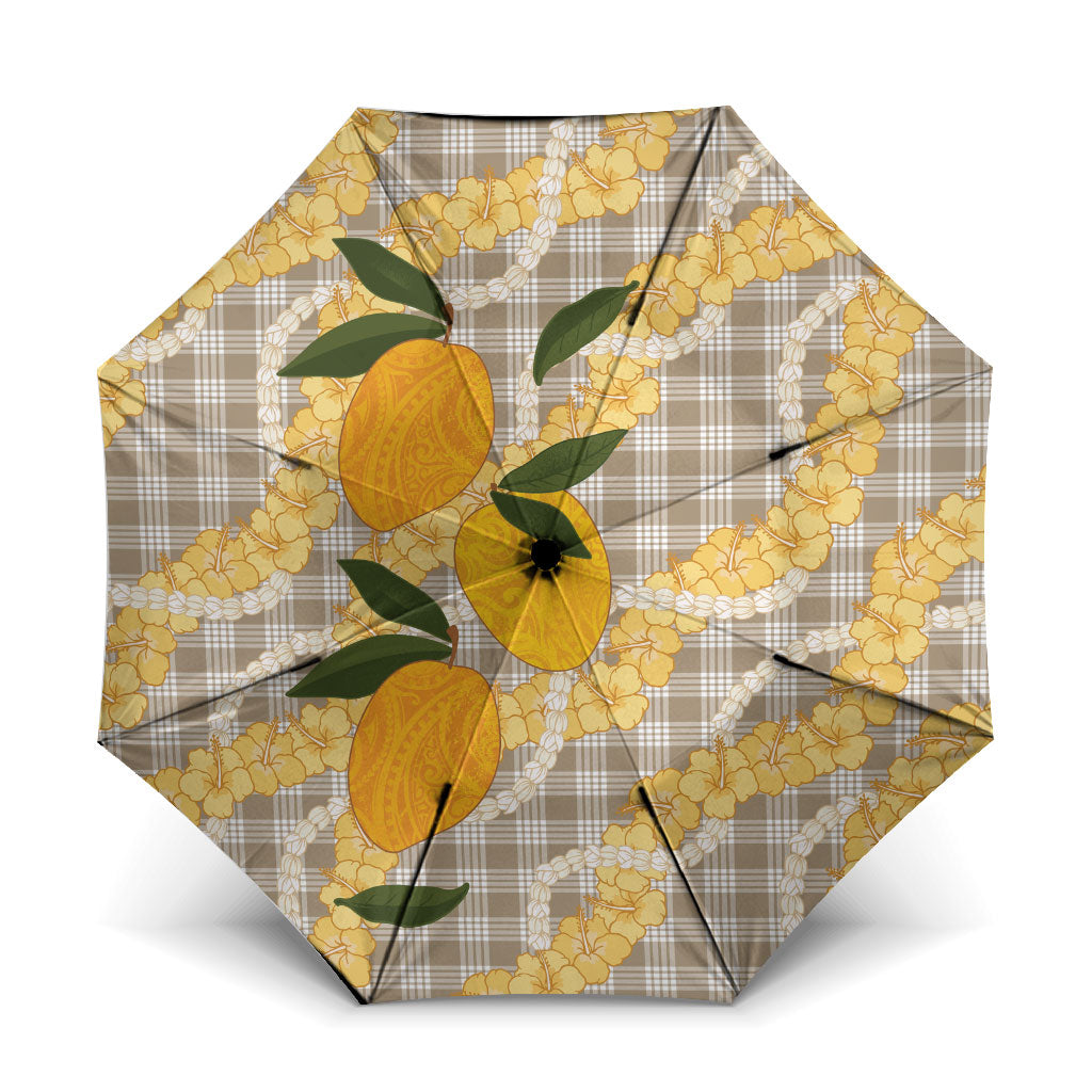 Maku'e Hawaiian Mango Palaka Umbrella Aloha Hibiscus Pikake Lei
