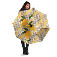 Maku'e Hawaiian Mango Palaka Umbrella Aloha Hibiscus Pikake Lei