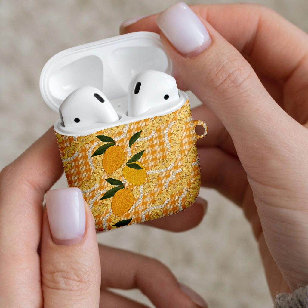 Alani Hawaiian Mango Palaka AirPods Case Aloha Hibiscus Pikake Lei