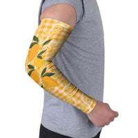 Alani Hawaiian Mango Palaka Arm Sleeves Aloha Hibiscus Pikake Lei