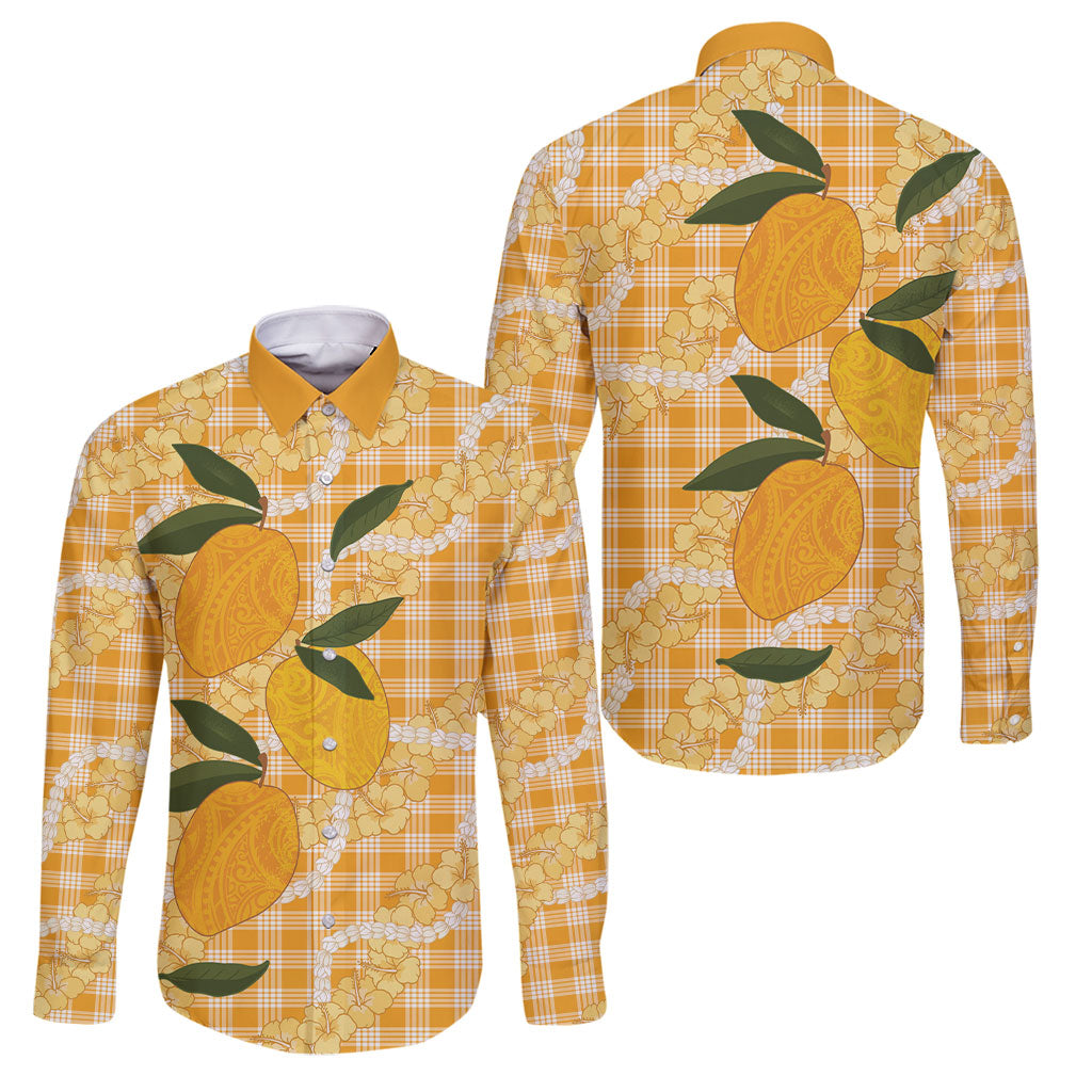 Alani Hawaiian Mango Palaka Family Matching Puletasi and Hawaiian Shirt Aloha Hibiscus Pikake Lei