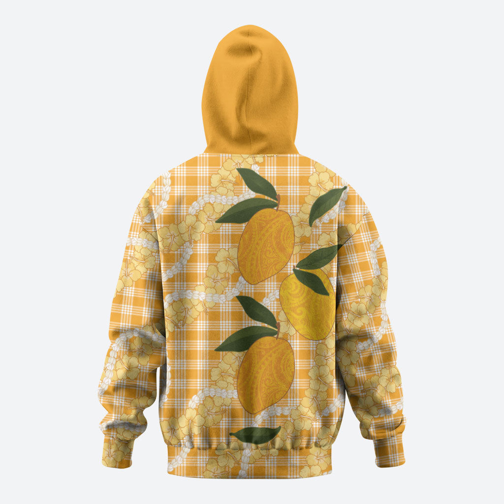 Alani Hawaiian Mango Palaka Hoodie Aloha Hibiscus Pikake Lei