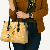 Alani Hawaiian Mango Palaka Leather Bag Aloha Hibiscus Pikake Lei