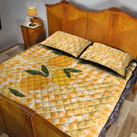 Alani Hawaiian Mango Palaka Quilt Bed Set Aloha Hibiscus Pikake Lei