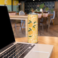 Alani Hawaiian Mango Palaka Skinny Tumbler Aloha Hibiscus Pikake Lei
