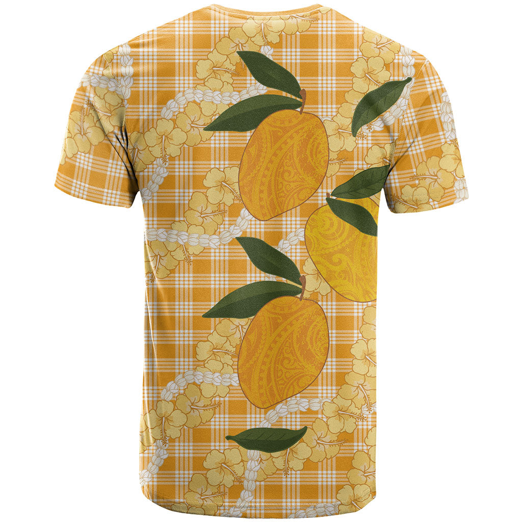 Alani Hawaiian Mango Palaka T Shirt Aloha Hibiscus Pikake Lei
