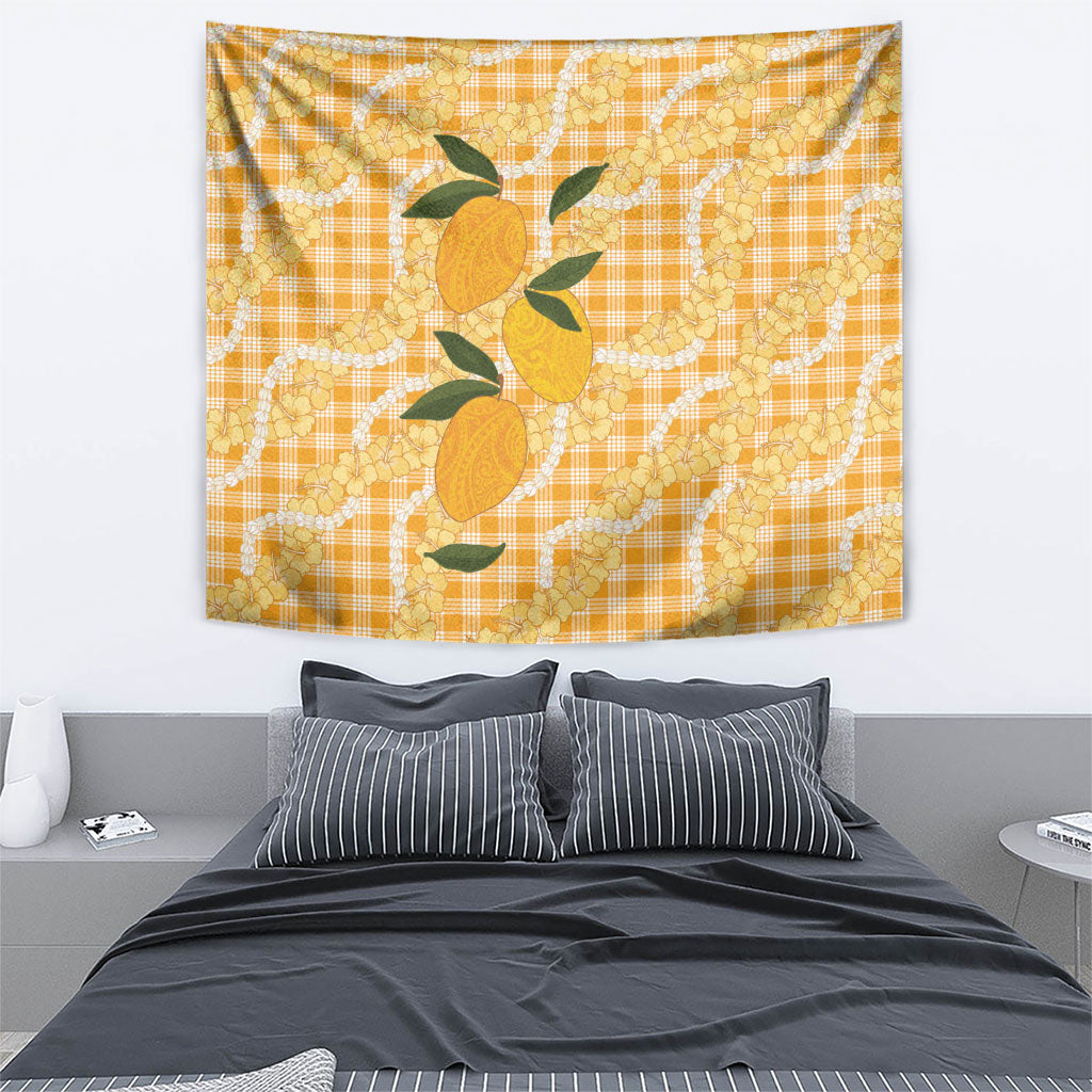 Alani Hawaiian Mango Palaka Tapestry Aloha Hibiscus Pikake Lei