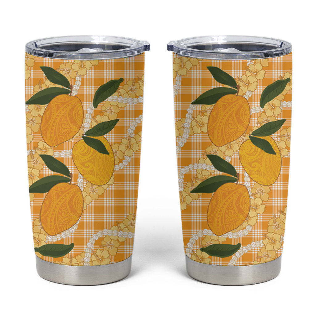 Alani Hawaiian Mango Palaka Tumbler Cup Aloha Hibiscus Pikake Lei
