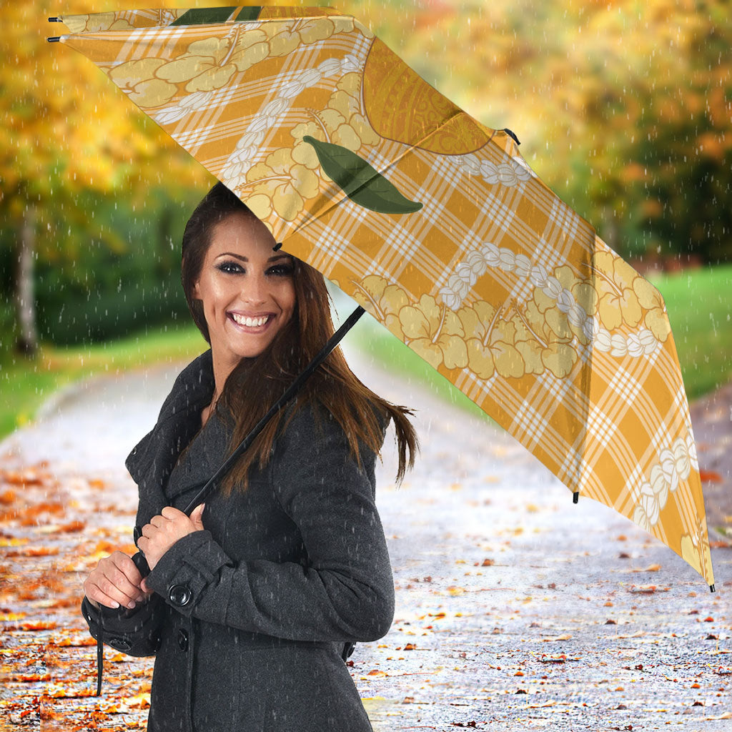 Alani Hawaiian Mango Palaka Umbrella Aloha Hibiscus Pikake Lei