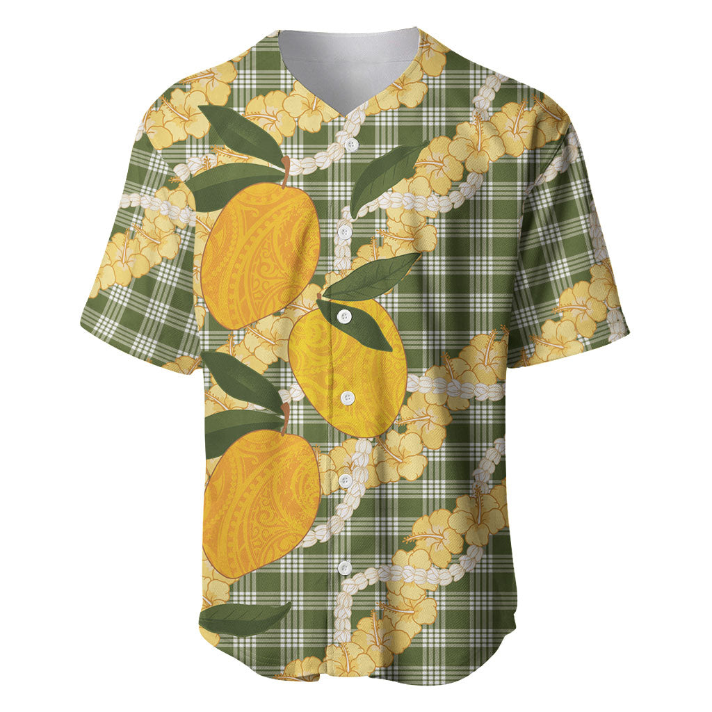 Uliuli Ahiahia Hawaiian Mango Palaka Baseball Jersey Aloha Hibiscus Pikake Lei