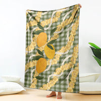 Uliuli Ahiahia Hawaiian Mango Palaka Blanket Aloha Hibiscus Pikake Lei