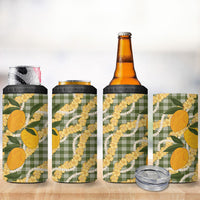 Uliuli Ahiahia Hawaiian Mango Palaka 4 in 1 Can Cooler Tumbler Aloha Hibiscus Pikake Lei