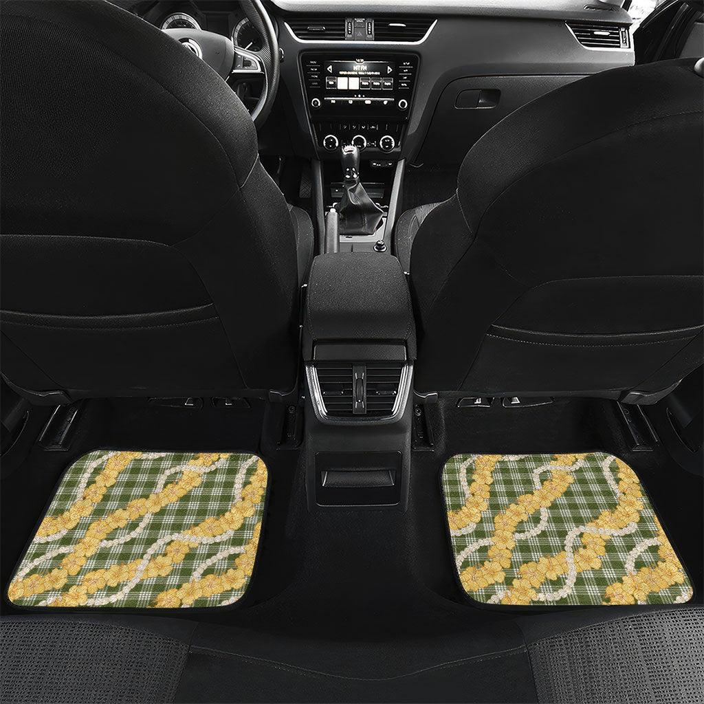Uliuli Ahiahia Hawaiian Mango Palaka Car Mats Aloha Hibiscus Pikake Lei